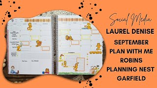 LAUREL DENISE SEPTEMBER SOCIAL MEDIA PLAN WITH ME  ROBINS PLANNING NEST GARFIELD [upl. by Inwat]