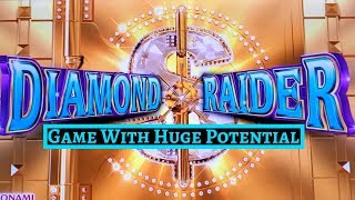 New DIAMOND RAIDER Slot Machine 15 Max Bet Bonus  Game With MASSIVE POTENTIAL [upl. by Kaspar]