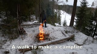 A walk on snow to make a campfire [upl. by Hands333]