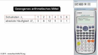 Gewogenes arithmetisches Mittel berechnen mit Taschenrechner [upl. by Alit]