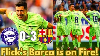 Deportivo Alaves vs FC Barcelona 03 Review  Lewandowski Hattrick against Deportivo Alaves 🔥 [upl. by Post]