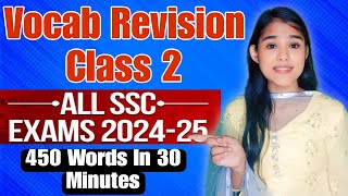 Vocab Revision 2  Vocab Class 400 Words in 30 Minutes SSC CGL CPO MTS STENO by Sejal Sisodiya [upl. by Enhpad939]