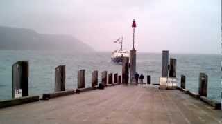 The Ferry arriving at Lundy Island on a less than clement day [upl. by Aremahs]