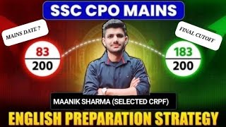 SSC CPO 2024 MAINS PREPARATION STRATEGY  MAINS कब होगा   EXPECTED CUT OFF [upl. by Couhp227]