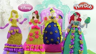 Pâte à modeler Princesse Salle de Bal Créations Royales Cendrillon Raiponce Belle Arielle Play Doh [upl. by Lalage]