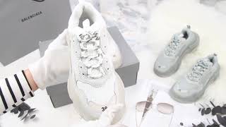 Balenciaga Triple S Clear Sole Trainers 白色透明鞋底復古運動鞋Charline Boutique歐洲名牌精品代購 [upl. by Neron]