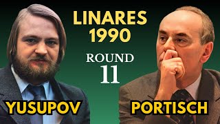 Artur Yusupov vs Lajos Portisch  Linares 1990  Round 11 [upl. by Eded124]