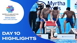 Day 10  Highlights  World Aquatics Championships  Doha 2024 [upl. by Eisiam]