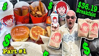 Ordering EVERYTHING on the WENDYS Breakfast Menu • Part 1 [upl. by Gilder393]