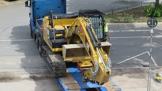 Soeren66  Verladung Raupenbagger CAT 320E auf Schwertransporter [upl. by Joeann26]