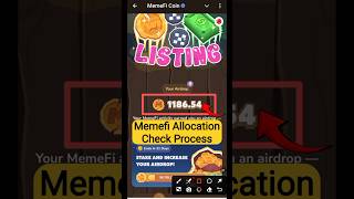 Memefi Airdrop Claim Process 🤑  Memefi Allocation Check  Memefi New Update [upl. by Elleiad]