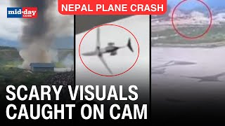 Nepal plane crash Horrifying visuals of plane crash caught on camera  WATCH [upl. by Eniwtna]