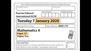 IGCSE Mathematics January 2020  4MA11H [upl. by Enelrae]