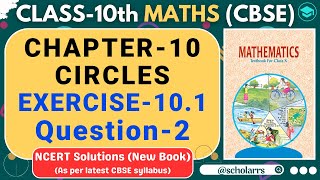 Class 10 Maths  Chapter 10 Circles  Ex 101 Q2  NCERT Solution  CBSE 202425 [upl. by Cailean]