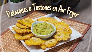 Cómo Preparar PATACONES o Tostones en la AIRFRYER Con GUACAMOLE🥑 Fácil y Rápido 👉2021 [upl. by Tudor]