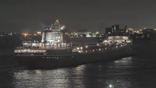 MV Wilfred Sykes  Great Lakes Freighter Visits Grand Haven at Night  04182023  WGHN Channel Cam [upl. by Dolph]