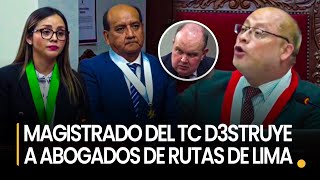 EN VIVO MAGISTRADO DEL TC FULMINA A ABOGADOS DE RUTAS DE LIMA POR EL TEMA DE LOS PEAJES [upl. by Ardnohsal]