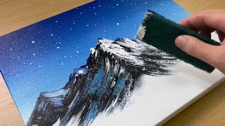 Painting Snowy Mountains  Easy Acrylic Painting Technique [upl. by Llerrehc]