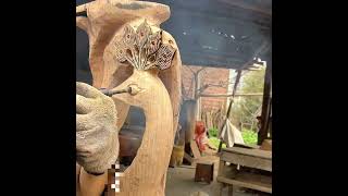 Amazing Wood Carving Peacock  Mastering the Art of Elegant Peacock Sculptures [upl. by Had]