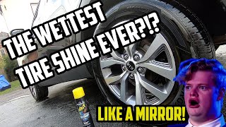 THE WETTEST amp BEST TIRE SHINE EVER  WET Street Legal Tire Shine MobileDetailing AutoDetailing [upl. by Esorylime]