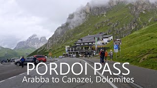 4K Scenic Drive to Pordoi Pass  Arabba to Canazei Dolomities Italy [upl. by Garber839]