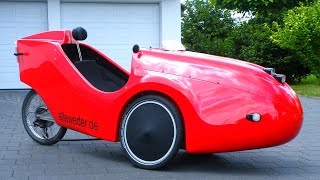 Alleweder 6 quotTyp 2quot  Velomobil light vehicle electric car solar solarcar  Akkuradcom [upl. by Eenert]