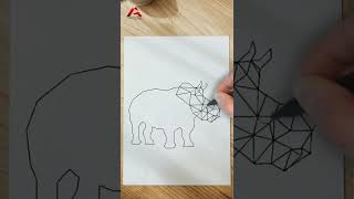 🦏 DIBUJOS Geométricos  RINOCERONTE 📌 [upl. by Ahcila]