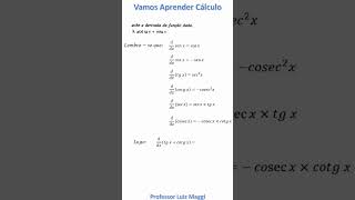 DERIVADAS TRIGONOMÉTRICASprofessorluizmaggi [upl. by Amikay278]