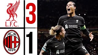 AC Milan vs Liverpool Highlights UEFA Champions League 2025  szoboszlai amp virgil van dijk Goal [upl. by Avon]