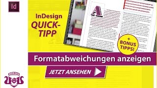 Formatabweichungen anzeigen  InDesign QUICKTIPP [upl. by Asilrac]