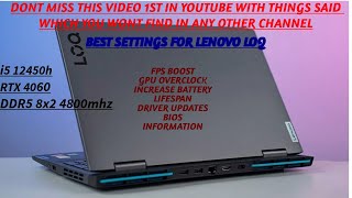 How to increase performance on lenovo LOQ and best settings for more fps [upl. by Naimed593]