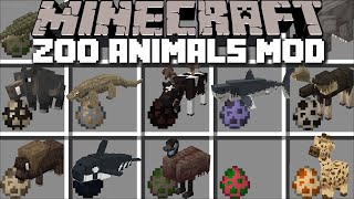 Minecraft TAME AND BUILD A ZOO WITH ANIMALS MOD  DANGEROUS PLUS CREATURES  Minecraft Mods [upl. by Eihpos]