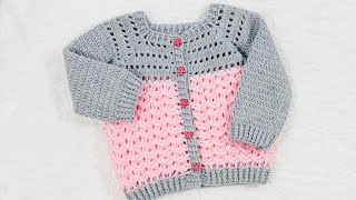 Easy crochet cardigan sweater for girls 46 years  more sizes [upl. by Wardle]