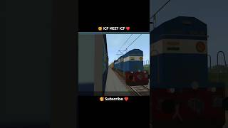 ICF crossing ⚡ shortsvideo railway train railgadi trainzsimulator Trainzworld [upl. by Eimareg]