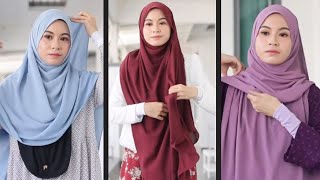 TUTORIAL SHAWL PANJANG LABUH DEPAN BELAKANG TERKINI [upl. by Junieta685]