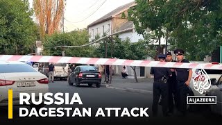 More than a dozen killed in synagogue church attacks in Russia’s Dagestan [upl. by Nylahs737]