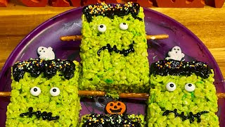 Frankenstein Rice Crispy Treats…The Ultimate Halloween Treats Challenge [upl. by Clotilde]