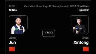 Victorian Plumbing UK Championship 2024 Qualifiers Round 2  Jiang Jun VS Zhao XinTong [upl. by Arahd]