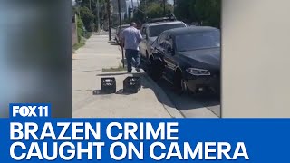 Man seen stealing SUV wheels in El Monte back on streets [upl. by Elletsirhc]