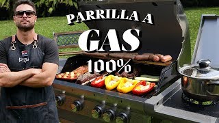 Parrilla a Gas Asado de costilla tapa cuadril y algunas verduras con Patricio Escobar [upl. by Loftus]