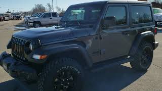 BRAND NEW 2020 JEEP WRANGLER WILLYS SPORT 2 DOOR 4X4 GRANITE CRYSTAL WALK AROUND REVIEW 20J109 SOLD [upl. by Aninad]