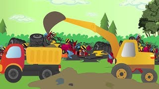 Truck amp Digger Cartoons For Kids  Excavator Crane Truck amp Diggers  Construction Truck Cartoons [upl. by Iorgo878]