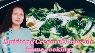 MukBang Cream of broccoli ‼️ homemade food [upl. by Eatnoed]