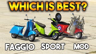 GTA 5 ONLINE  FAGGIO VS FAGGIO MOD VS FAGGIO SPORT WHICH IS BEST FAGGIO [upl. by Elaynad]