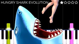 Hungry Shark Evolution THEME  EASY Piano Tutorial [upl. by Sisxela]