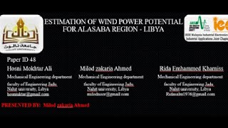 ESTIMATION OF WIND POWER POTENTIAL FOR ALASABA REGION  LIBYA [upl. by Nuaj807]