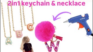 DIY Homemade Keychains💖 How to make 2in1 keychainampnecklace at homeBest Initial Letter accessories [upl. by Varin8]