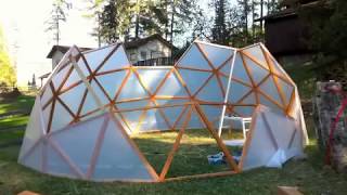 3V Geodesic Dome Greenhouse Geodome Polydome Hubless Sqft gardening [upl. by Naitsyrk419]