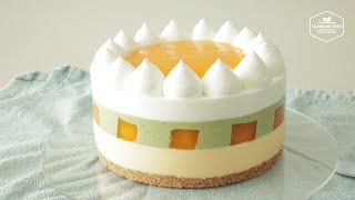 노오븐 녹차 망고 치즈케이크 만들기  No Bake Green Tea Mango Cheesecake Recipe  Cooking tree [upl. by Shanleigh]