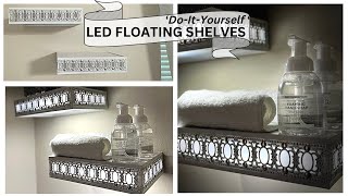 DOLLAR TREE LED FLOATING WALL SHELVES  125 Store DIYs That DON’T Look Cheap  Part 2 [upl. by Proudlove561]